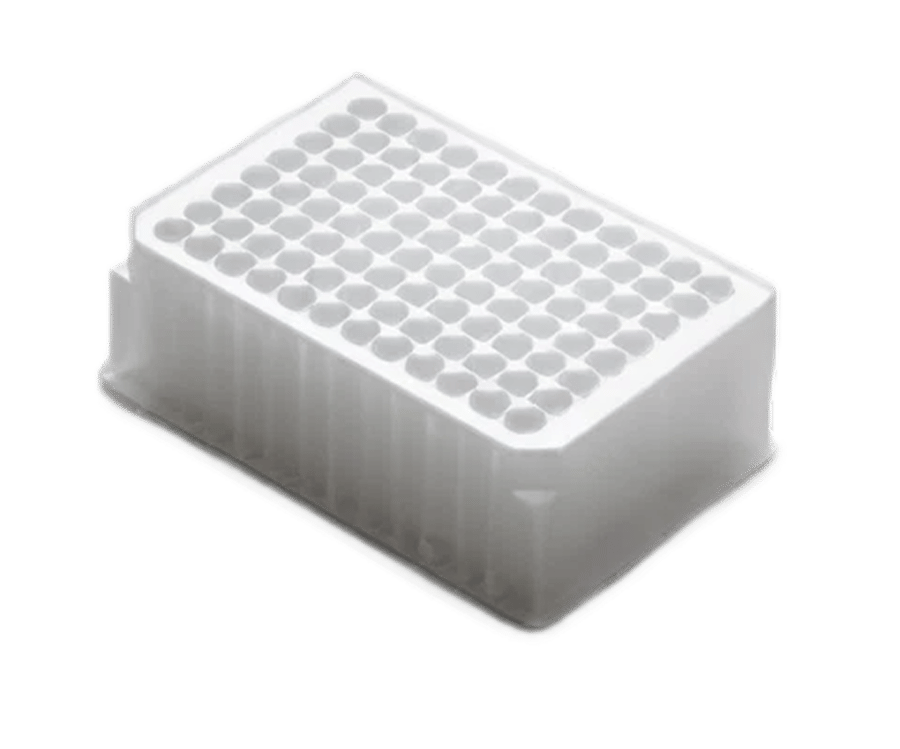 Glass Coated 96 Round Deep Well, 2.0 mL, Round Bottom